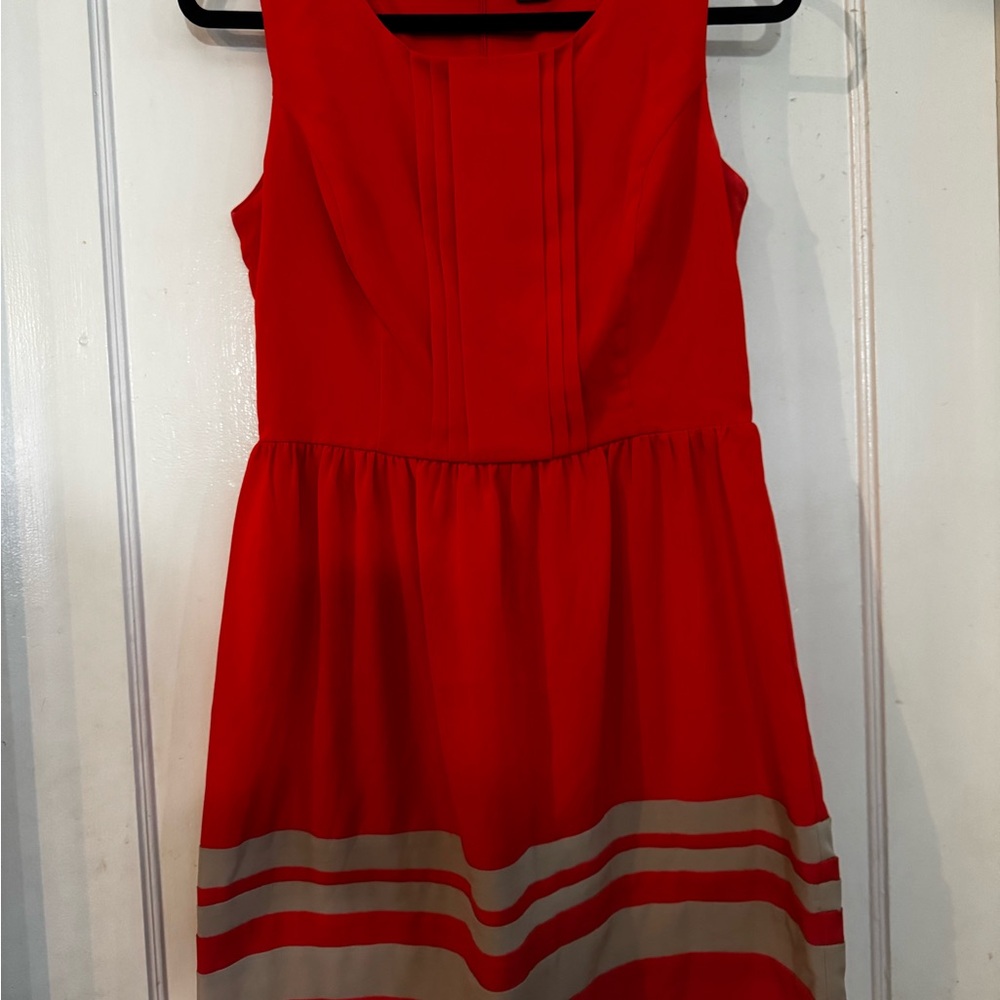 Stylish Red and Tan Kids Dress